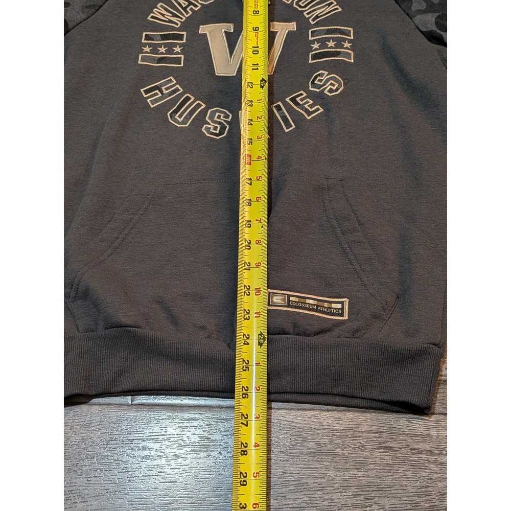 Colosseum Washington Huskies Hoodie Mens Small Grey Camo Raglan Pullover Fleece - Picture 6 of 8